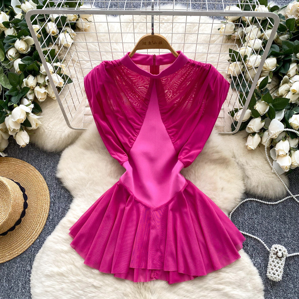 European and american fashion tops for women, summer : french-inspired, unique design, mesh paneling, cinched waist, chic sleeveless blouse