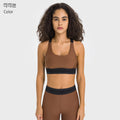 New color block adjustable strap sports bra - high impact, shockproof, push-up training bra - model dw346