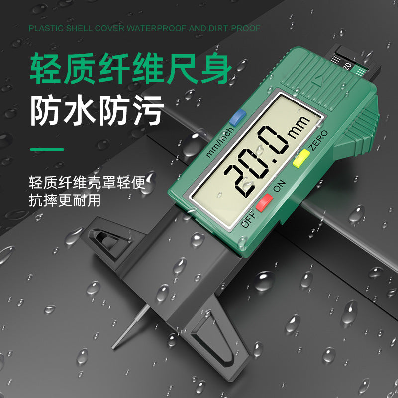 Electronic tire tread depth gauge - digital display, waterproof, stainless steel metal head