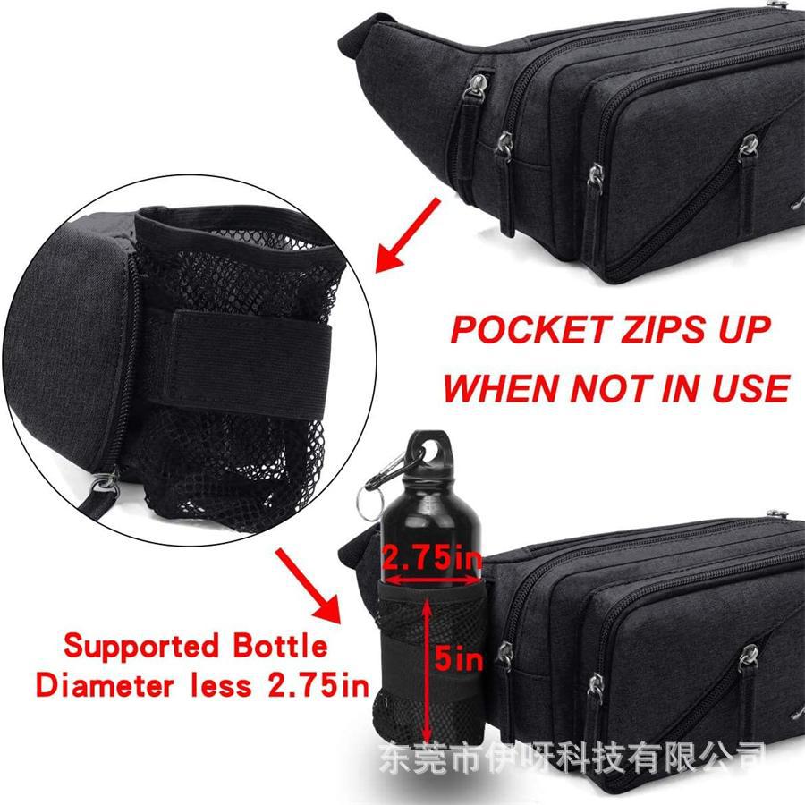 hot-selling men's and women's waist bag with water bottle holder, multi-purpose crossbody bag, fashionable waist bag, men's chest bag, water bottle bag