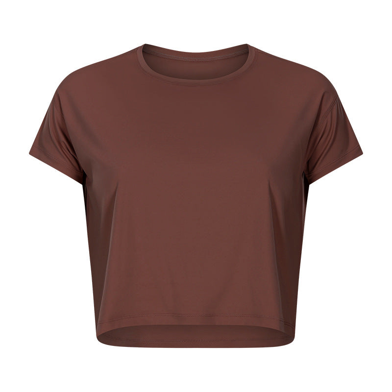 European and american new sexy cropped yoga top - women's quick-dry, loose-fit, breathable outdoor sports & fitness apparel ds071