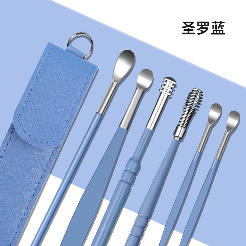 6-piece stainless steel earwax removal kit - double-ended, portable ear picks for kids, ear cleaning tools - in stock