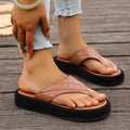 Amazon cross-border new large size thick sole slippers one-shaped slip-on plaidexportcasualsummer slippers