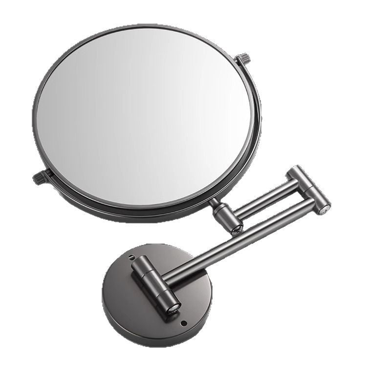 Wall-mounted makeup mirror, beauty mirror, cross-border bathroom folding double-sided magnifying round mirror, hotel bathroom vanity mirror