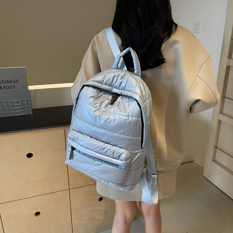 New popular cotton clothes backpack women's casual versatile space cotton backpack  wholesale large-capacity lightweight bag