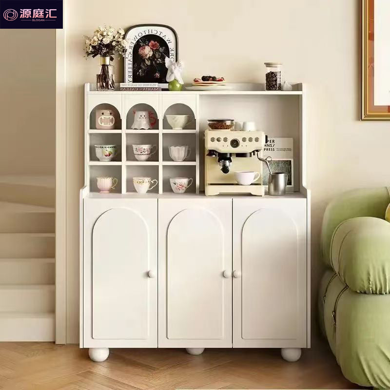 Solid wood sideboard small apartment for home coffee machine cabinet high cabinet all-in-one storage cabinet wall-mounted living room ultra-narrow tea cabinet