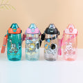 Factory custom cartoon cute kids water bottle student straw water jug big belly gift cup portable plastic water cup