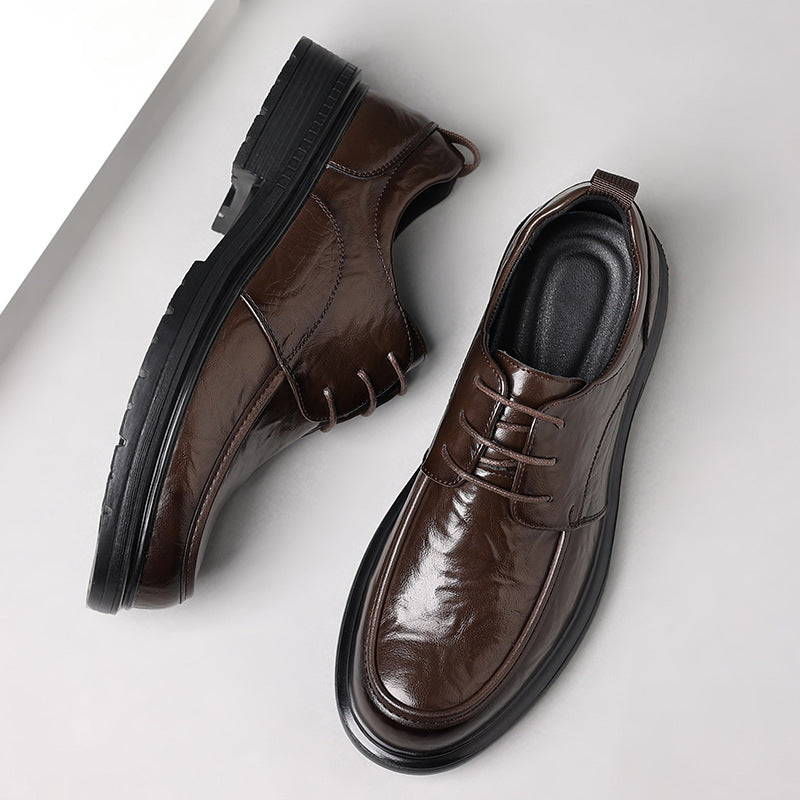 Genuine leather men's dress shoes - new arrival, bestseller. business casual, lace-up style, versatile, perfect for groom and wedding