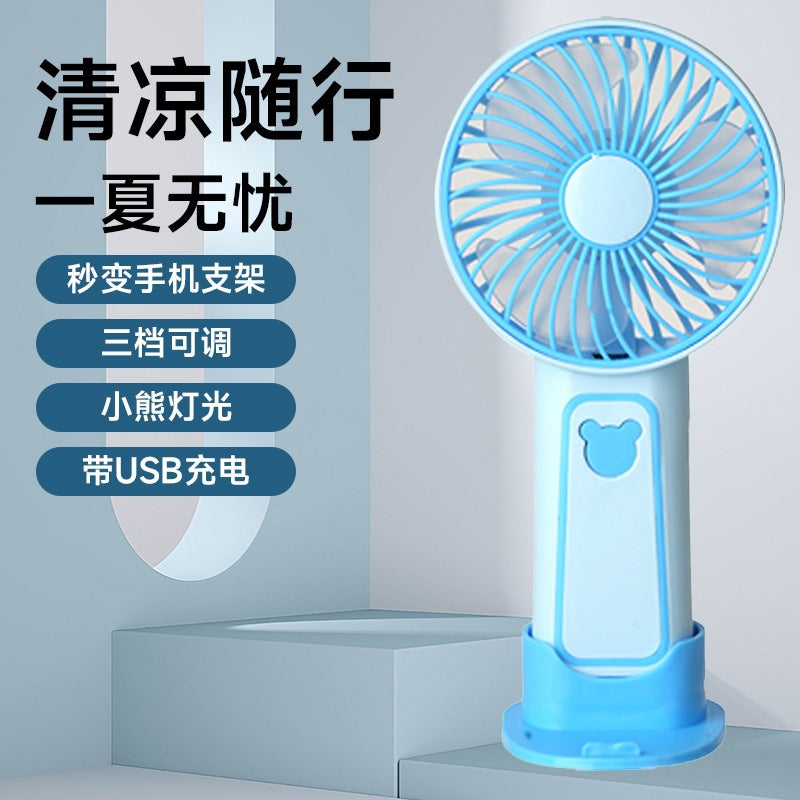 hot-selling handheld mini fan, featuring a cute floral cartoon design. usb powered, desktop mini portable fan, perfect for student gifts and wholesale