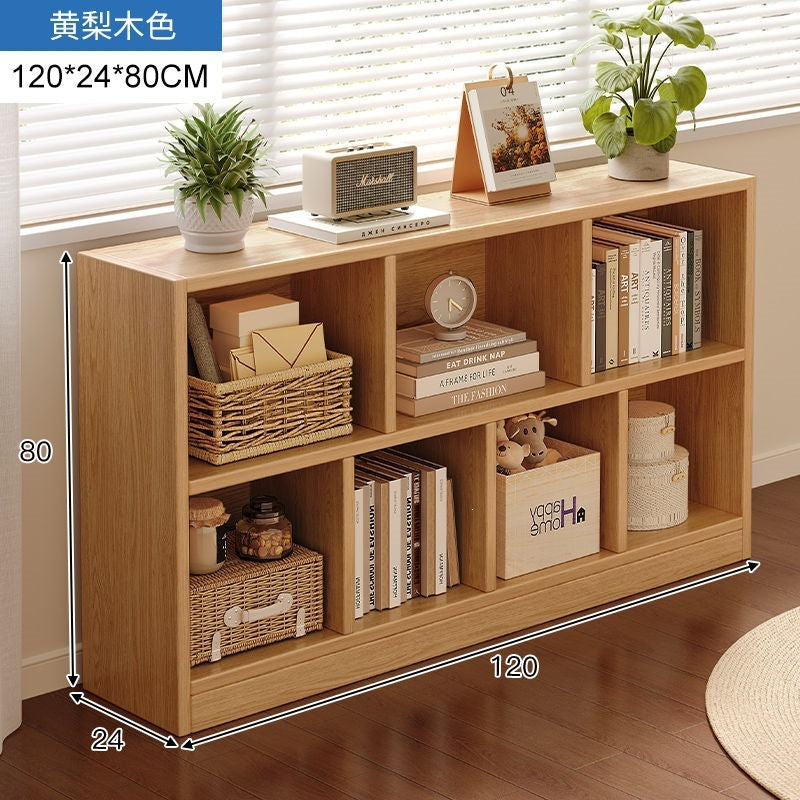 Bookshelf storage rack simple floor-standing wall-mounted storage cabinet rental house multi-layer living room for home bedroom small bookcase