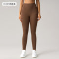 European and american style women's yoga outfit set: push-up sports bra with beautiful back design, barely-there feel, high-waisted peach lift leggings, two-piece set