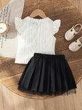 cross-border girls' fashion set: european & american style floral solid color halter top + a-line pleated skirt two-piece outfit