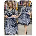 new arrival: plus size african women's chiffon loose-fit dress with belt - perfect for cross-border e-commerce on