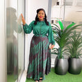 e-commerce  independent station top + skirt printed two-piece set african women's plus size dress