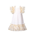 Girls' dress for toddlers and young children, lace trim patchwork dress