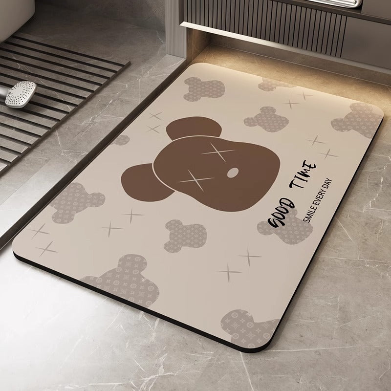 Bathroom floor mat, bathroom door non-slip foot mat, toilet diatom mud absorbent mat, quick-drying cartoon household carpet