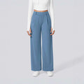 Amazon 2025 autumn new women's cross-border fashion casual solid color pocket loose fit suit pants - versatile and stylish