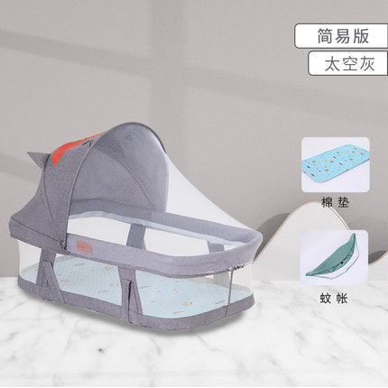 Baby crib newborn bed splicing large bed baby rocking bed bb children's bed cradle bed multifunctional movable foldable