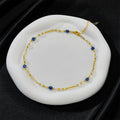 Amazon fashion devil's eye imitation pearl clavicle chain 14k gold beads copper beads beaded ot buckle women's necklace