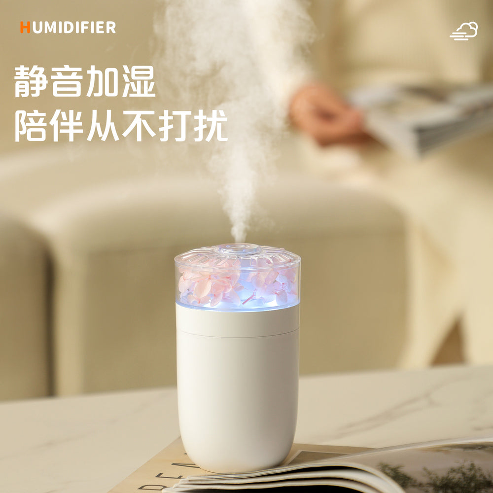 2024 new everlasting flower humidifier - usb powered, silent, color-changing air humidifier for car, office, and desktop use