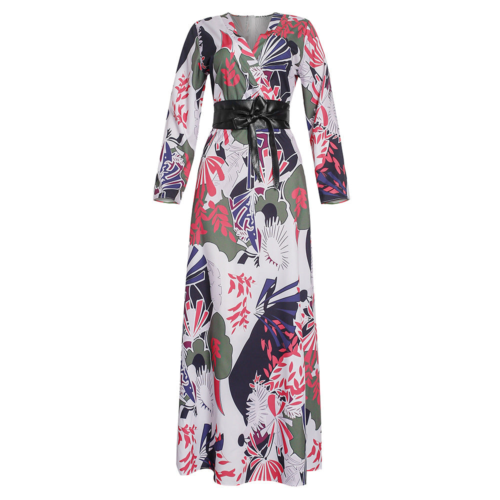 Amazon  african plus size women's vacation beach dress slimming tall maxi dress ruffle print dress