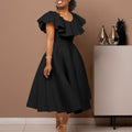 D3329 independent station fashioneleganteleganceruffles large skirt banquet dress cross-border evening party dress
