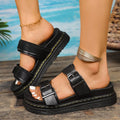 women's outdoor slippers 4 summer new style thick sole sandals belt buckle casual large size beach one-line sandals