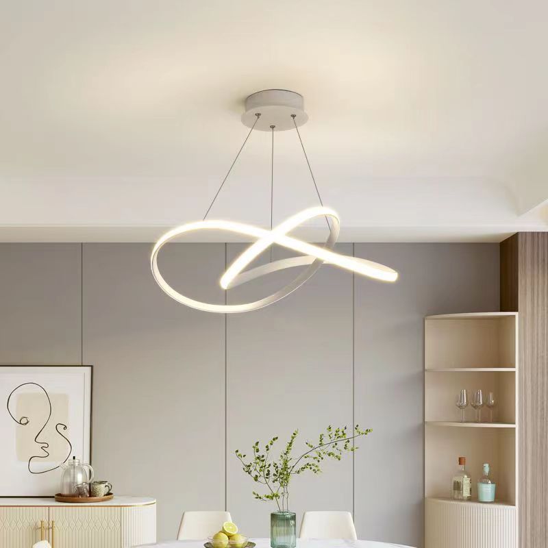 Circular clover pendant light - led restaurant minimalist modern living room dining table bedroom dining room creative bar lighting fixture