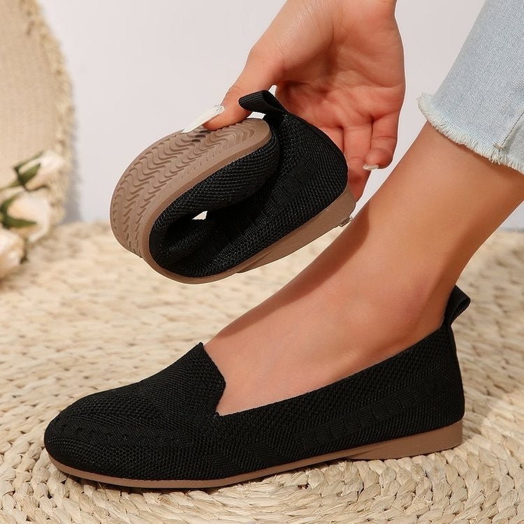 plus sizeflatsautumnew arrival flying mesh shallow mouth slip-on lazy flatscasual women's shoes trendy