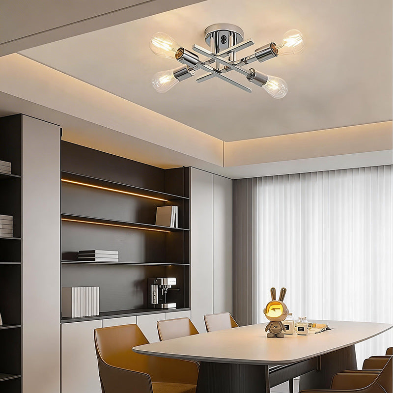 Modern minimalist molecular creative multi-head iron art ceiling light - industrial style for living room, bedroom, dining room, and homestays