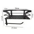 Wrought iron bathroom wall-mounted multi-functional storage rack - tissue, plant, and organizer shelf for toilet area