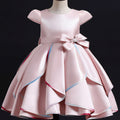 children's clothing, airplane sleeve kids' formal dress, bow-tie princess dress, flower girl birthday dress, baby dress
