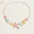 Wholesale seashell necklaces: european & american style starfish pearl choker - high-end beachy macaron pendant accessories for women's sweaters