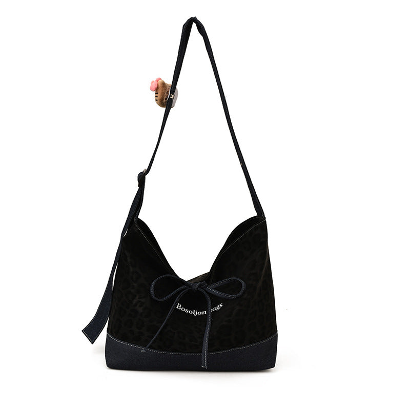 2025 new autumn/winter fashion commuter shoulder bag, popular leopard print crossbody bag, versatile tote bag, high-value design