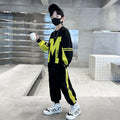 Boys' fall outfit set: new  styles for mid-to-large children. stylish boys' spring/autumn clothing, trendy two-piece tracksuit with sporty sweatshirt