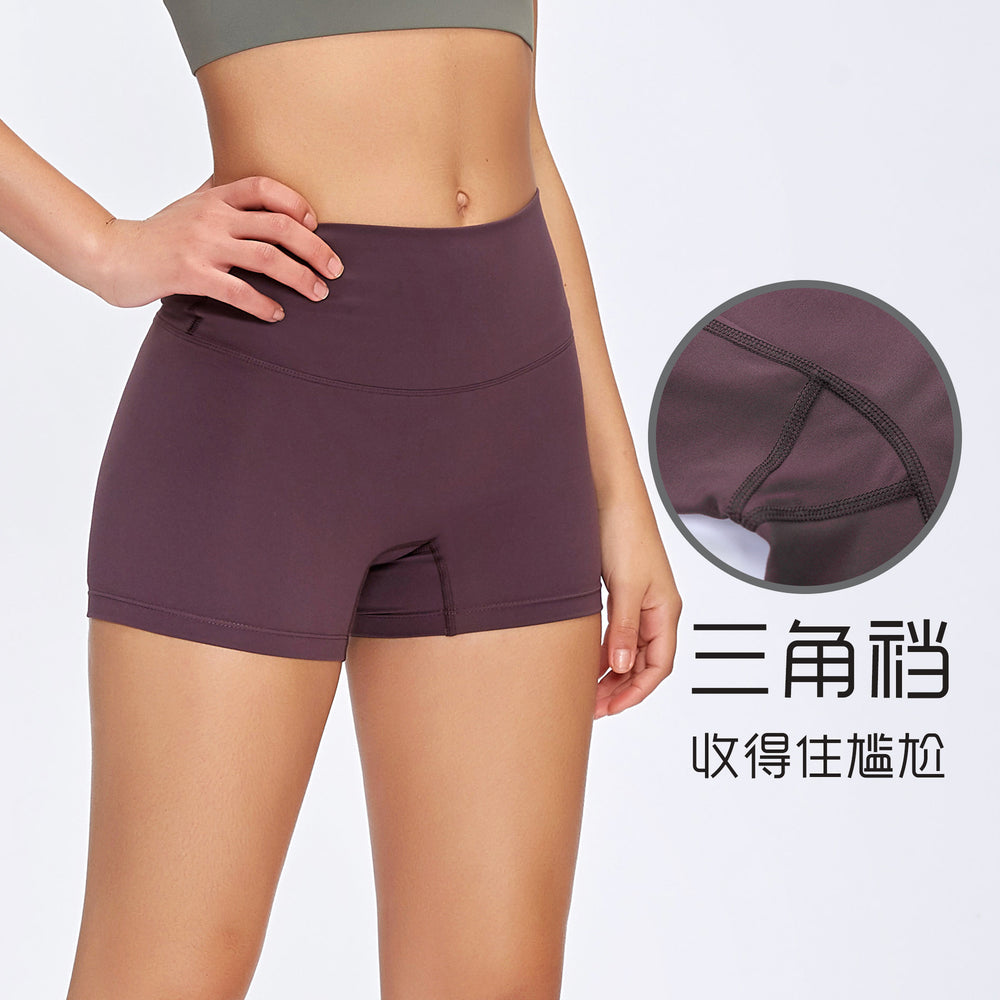 Spring/summer new women's seamless yoga shorts - double-sided brushed training running sports 3/4 length hot pants s2046