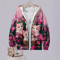 Kids' hoodie jacket, cross-border hot seller: cute cartoon print fashion zip-up hoodie for girls, dropshipping available