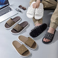 Women's summer slippers - versatile platform sandals for men and women - embossed chunky sole slides - fashionable and comfortable casual thong sandals