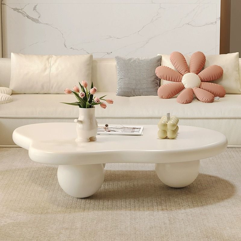 Cloud coffee table cream style scandinavianshape small tea table living room for homepopular small apartment modern casual coffee table