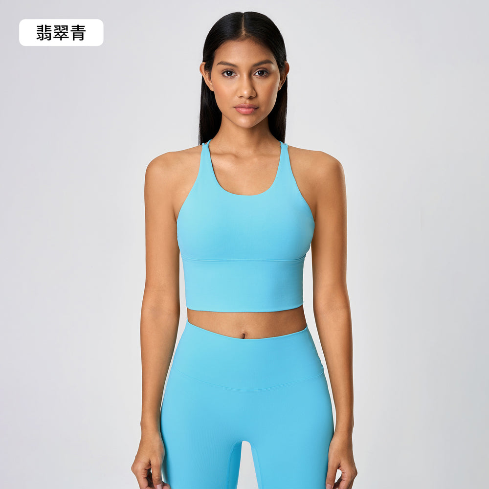 New sports bra - shockproof, sexy open-back, thin strappy tank top - women's yoga bra d19095