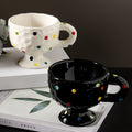 Creative underglaze ceramic mug - minimalist retro niche coffee afternoon tea fruit ceramic handle personalized water cup