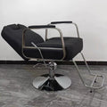 Reclining barber chair - professional salon hair cutting chair with swivel, perm & dyeing cap, stainless steel - ideal for barbershops & salons