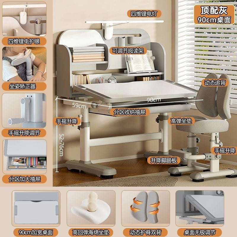 Children's study desk - adjustable height writing desk set for kids, students, and home use - perfect for homework and schoolwork