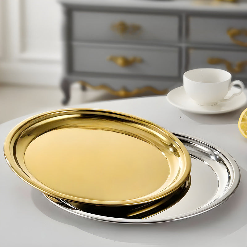 Export stainless steel tray, beautiful plate, for homeclassy jewelry storage tray, hotel commercial metal disc