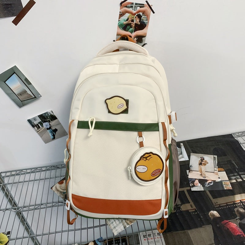 Large capacity backpack women's ins niche style double shoulder bag high school student casual sports backpack men's versatile laptop travel bag