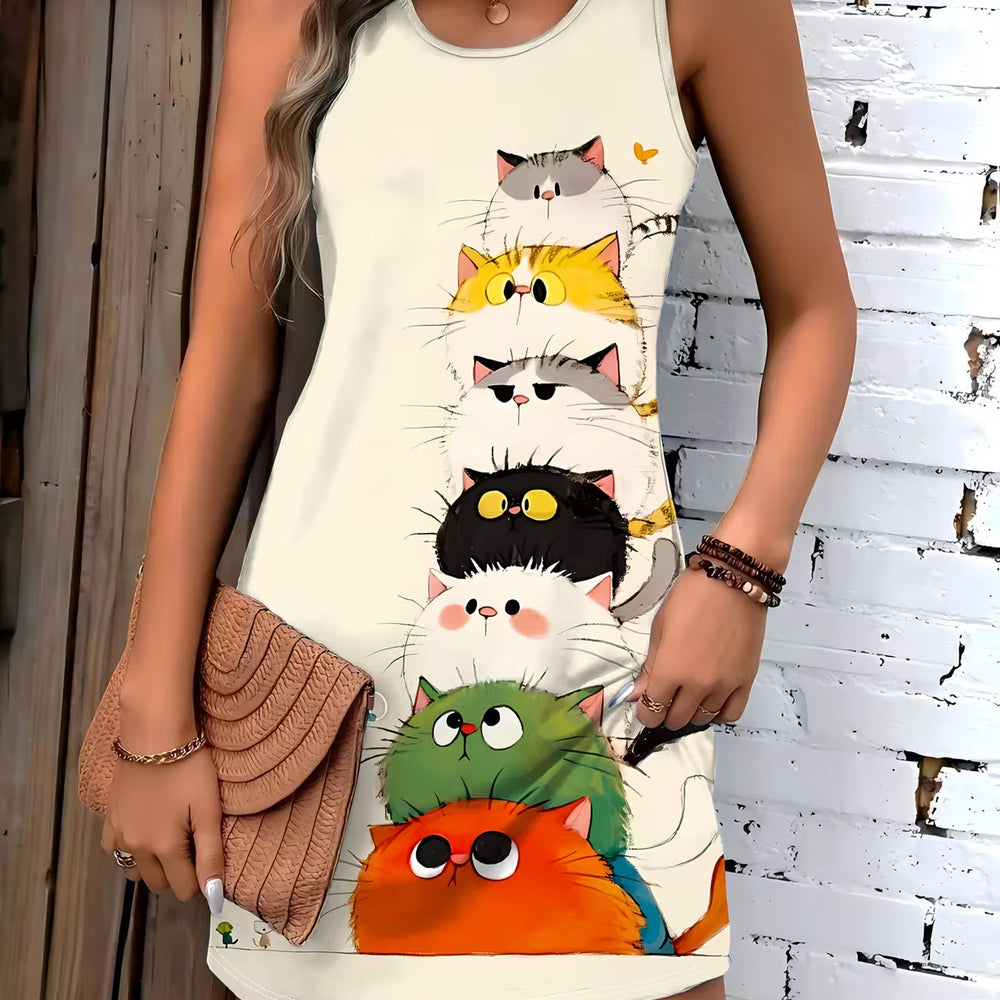 wholesale women's short-sleeved dresses, fashionable women's dresses for spring, summer, and autumn, new cross-border printed designs