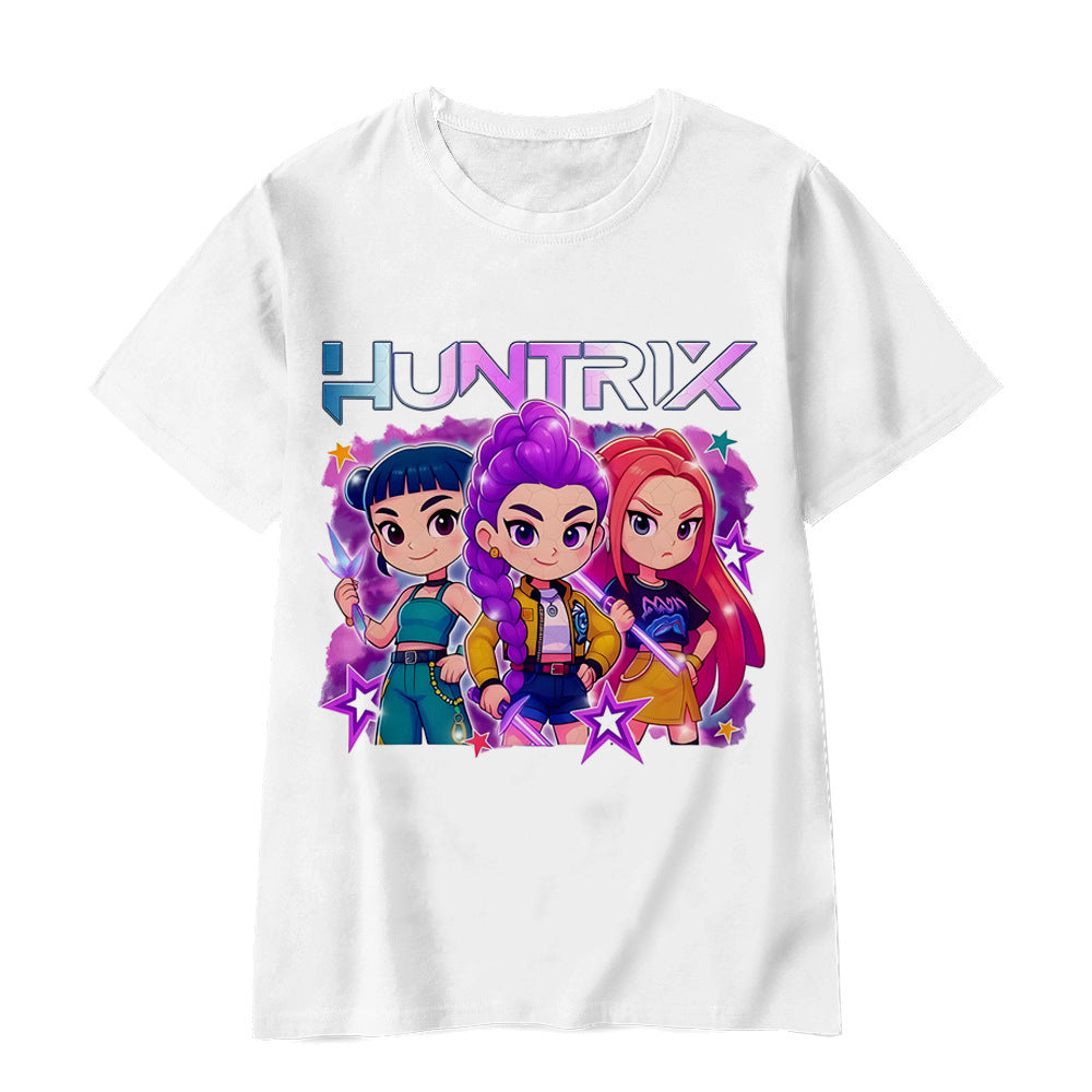 Witcher boy group 3d digital printing cross-border overseas casual loosefashion t-shirt k-pop girls t-shirt