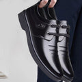 New arrival business formal leather shoes men's casual wedding groom british heightening summer breathable youth pointed toe men's shoes