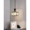 Modern minimalist bedroom bedside pendant light, simple bar counter entryway lighting, single-head suspension crystal chandelier