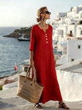 effortless chic european & american style cross-border dress - fashionable v-neck maxi dress, relaxed fit, elegant, perfect for everyday wear, travel, and vacation